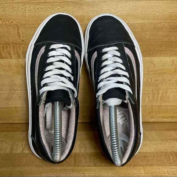 Vans Old Skool Pro Black Pink Leather Skate Shoes - Picture 5 of 8